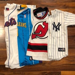 4 Youth Jerseys (various teams/sports)